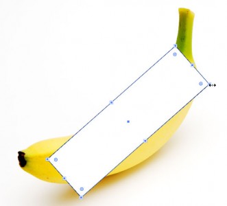 バナナに長方形を重ねる